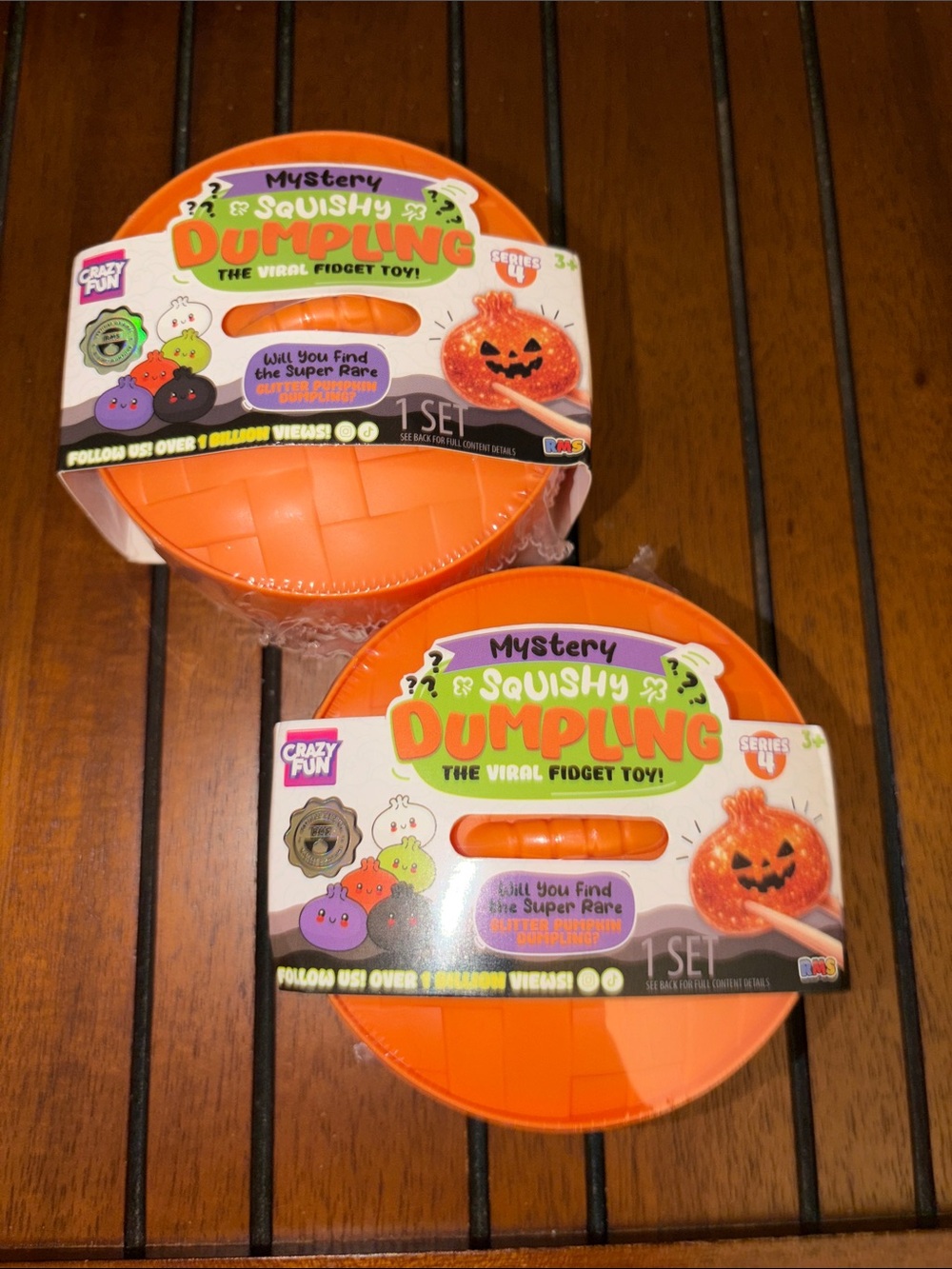 🎃 RMS Mystery Squishy Dumpling Series 4 Halloween LOT 2 -GLITTER PUMPKIN EDITION